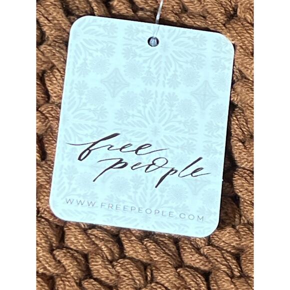 FREE PEOPLE MY ONLY SUNSHINE COWL-NECK SWEATER CARAMALIZED BROWN SMALL NEW - Picture 12 of 13